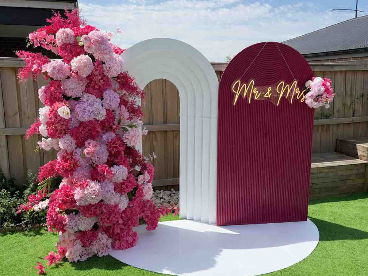 Wedding backdrop and flower wall hire Melbourne