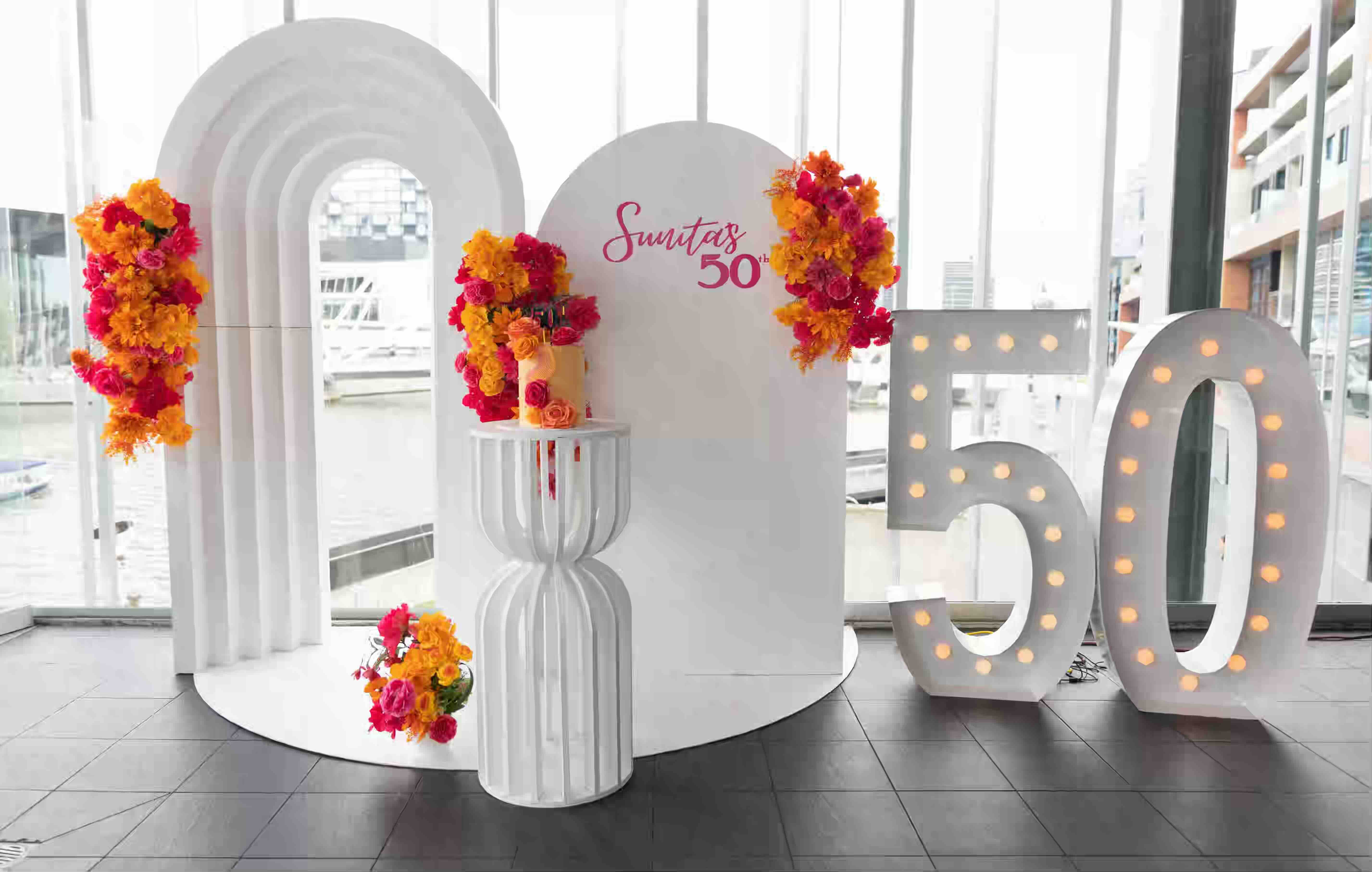 50th anniversary backdrop package hire Melbourne