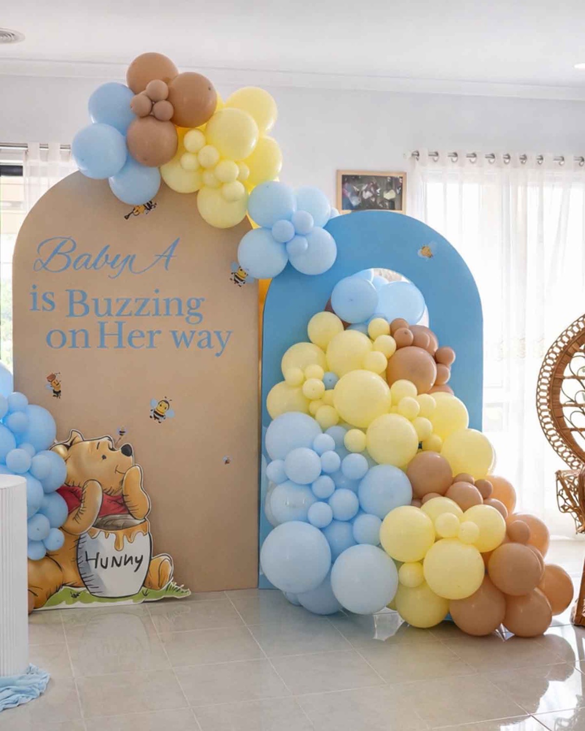 Honey bee baby shower backdrop package hire Melbourne