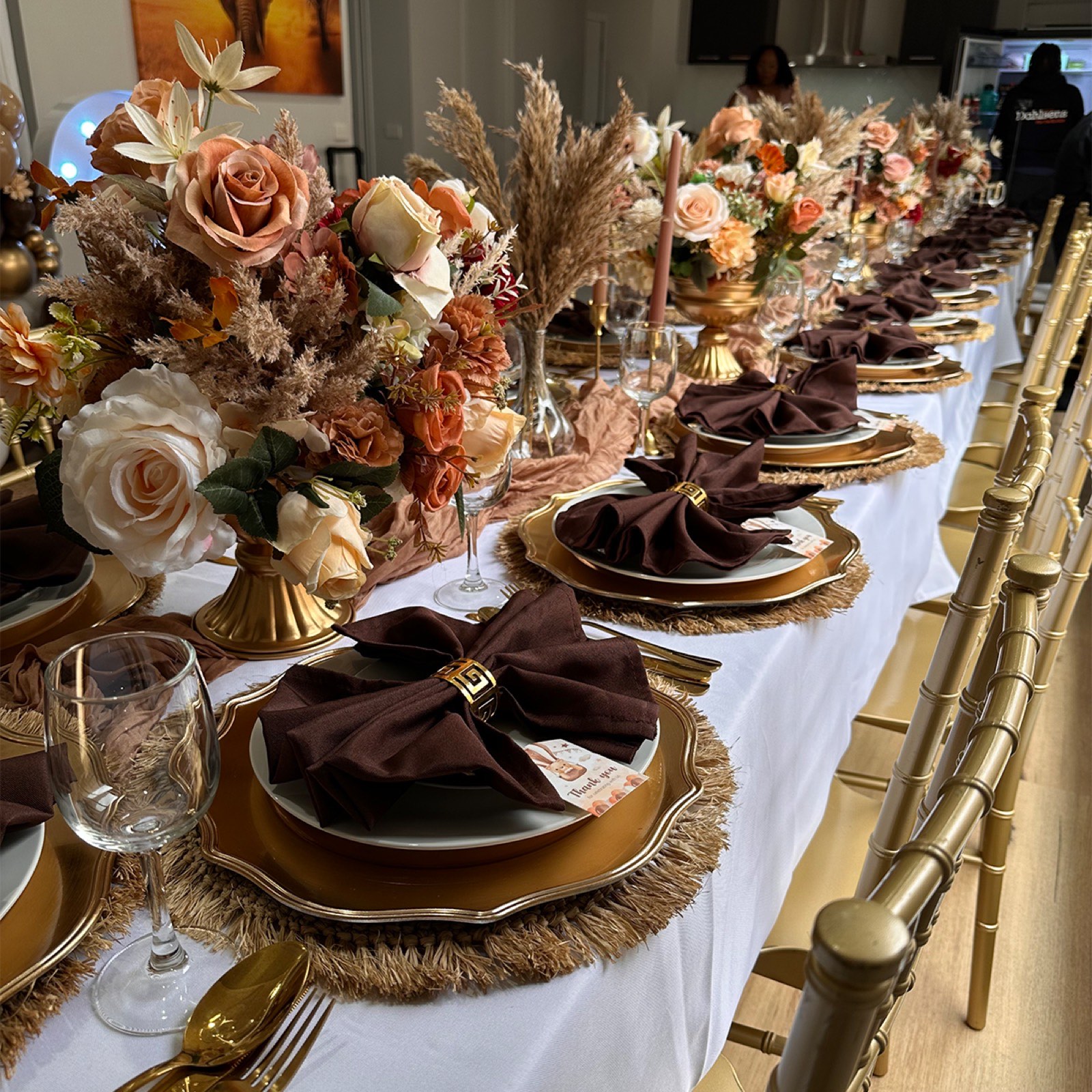 Boho table setting styled for a wedding